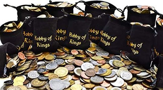 50 Different Coins from Many Countries Around The World Including A Coin Bag, Small Purse!