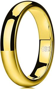 THREE KEYS JEWELRY 1mm 2mm 4mm 6mm 8mm Tungsten Wedding Ring for Women Mens Plated Gold Polished Band, Non-Precious Metal, generic