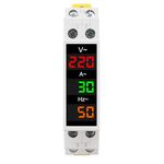 Gadites latest Updated Colour Display 3 In 1 volt meter Display, 80~500 Vac | 100A digital volt amp meter With External Ct And 35Mm Din Rail Mount Muilt Colour Display