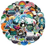 100 Pcs Outdoor Stickers, Waterproof Vinyl Adventure Travel Wilderness Nature Hiking Camping Trendy Stickers for Teens, Girls Perfect for Water Bottle, Laptop, Phone, Travel Case, Skateboard Wall DIY