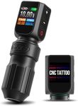 CNC Tattoo Machine Wireless Tattoo Gun Rotary Pen with 3200mAh Dual Batteries 3.5 Stroke Power Supply Digital LED Display Coreless Motor for Tattoo Professionals and Beginners CNC-M2-E77-1