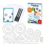 KEUGT Spirograph, 26 Piece Spiral Drawing Ruler,Kids Spiral Drawing Tool,Spiral Art Kit,Multifunctional Geometric Drawing Ruler, Magical Drawing Set,Early Education Gift for Boys and Girls