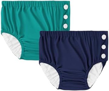 Durio Swim Diapers for Toddlers Reusable Swim Diapers Washable Baby Toddler Beach Essentials Summer Green & Navy 6-12 Month