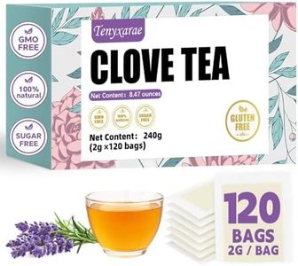 Clove Tea Bags–120 Teabags (2g/Bag), Made from 100% Natural Clove Flower Buds | Supports Digestion & Antioxidant Wellness | Caffeine-Free | Sugar-Free | Gluten-Free | Vegan | Individually Wrapped Eco-Friendly Tea Bags