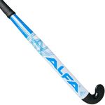 A L F A Magnum Glass Fibre Hockey Stick with Sticker Finish (37, White/Blue)