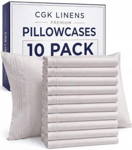 King Pillow Cases Set of 10 - Ultra Soft Hotel Quality Pillowcase Covers - Comfy. Cozy & Wrinkle Free - Shrink, Stain and Fade Resistant - Machine Washable Pillow Protectors - 10 Pcs Set - Light Grey