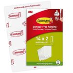 Command Picture Hanging Strips, Narrow, Value Pack - 14 Pairs (28 Strips) - Adhesive Strips - Ideal For Hanging Pictures with Thin Frames - Damage Free Hanging, White