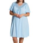 Shadowline Women's Plus-Size Beloved 40 Inch Flutter Sleeve Waltz Gown, Blue, 1X