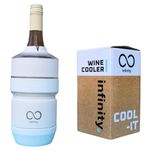 ∞ infinity Wine Cooler | Long-Lasting Cooling | Secure and Portable | Double Vacuum Insulated Design | Adjustable Fit for Different Sized Bottles | Luxury Drinks Cooler (Porcelain White)