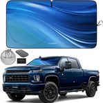 Autoamerics 1-Piece Windshield Sun Shade - Ocean Wave Foldable Car Front Window Sunshade for Most Cars SUV Truck - Heat Blocker Visor Protector Blocks Max UV Rays and Keeps Your Vehicle Cool - Large