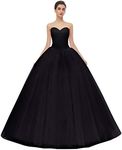 Likedpage Women's Ball Gown Bridal Wedding Dresses Black US14