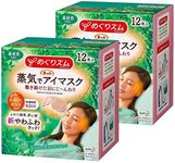 KAO MegRhythm Health Care Steam Warm Eye Mask Made in Japan (Forest Bath, 12 Count (Pack of 2))