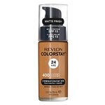 Revlon Colorstay Liquid Foundation Makeup Combination/Oily Skin SPF 15, Longwear Medium-Full Coverage With Matte Finish, Caramel (400), 30 Ml