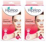 HipHop Skin Care Cleansing Charcoal Nose Strips combo, Blackheads, Whiteheads Remover, Pore Cleanser, with Natural Extracts, for Women, All Skin Types Women Nose Strips 10 Qty (pack of 2)