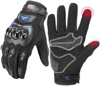 KEMIMOTO Motorcycle Gloves for Men, Touchscreen Cycling Gloves for Outdoor Sports On-Road/Off-Road/Mountain Motorcycle Motorcross Motorbike Dirt Bike Bicycle Racing ATV UTV, XXL, Blue