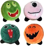 Dog Colorful Plush Squeaky Ball Toys for Small Medium Dogs and Cats; Soft Funny Face Toy Fetch Interactive Balls for Puppy; Gift Box