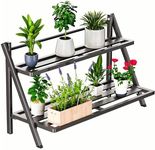 DHYGOTFUR Plant Stand Indoor, Outdoor Plant Stands for Patio, Small Plant Stand with Shelf, Black Plant holders Indoor Stand for Flower Pots