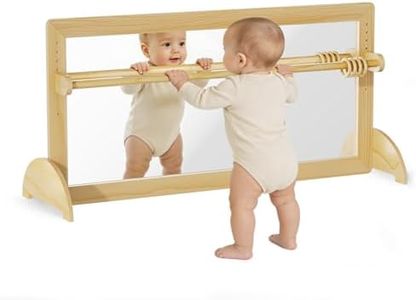 POCOCUB 3-in-1 Montessori Baby Mirror w/ 5‑Level Adjustable Pull Up Bar