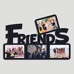 The Customizers MDF Wood Customized Best Friends With 4 Photo Of Your Choice Wall Frame for Friendship's Day Special (Size 12"x18" inch) Multicolor