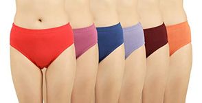 nimmi Womens Cotton Outer Elastic Hipster Panties for Womens Combo, Multi Coloured - (Pack of 6) - Medium