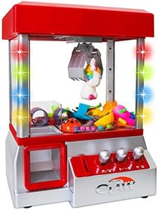 Bundaloo Claw Machine Arcade Game W/Blinking Lights & Sound, Cool Fun Mini Candy Grabber Prize Dispenser Vending Toy for Kids, Boys & Girls