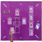 Nevkha Tarot Divination, Table Card Reading Cloth - Purple Velvet with Celtic Cross Pattern & Pendulum Mat - Large 27 x 27 Inches