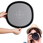 Fotover Gray/White Balance Card,12x12 Inch (30x30cm) Portable Focus Board Two Sides Double Face 18% Grey/White Balance Reference Card with Carry Pouch for Canon Nikon Sony