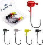 FishTrip Ned Rig Jighead Fishing - 10pcs Jig Heads Hooks Weedless Shroom-Shaped Weight Head for Crappie Bass Fishing(1/4oz)