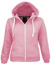 Parsa Fashions Kids Unisex Plain Fleece Hoodie Girls Boys Hoodied Top Sweatshirt Zipper, 11-12 Years,Baby Pink