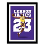 GOOD HOPE Lebron James NBA Basketball Lakers Poster Art Frame For Room & Office (10 x 13 Framed Poster) Multicolor