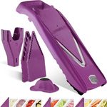 Börner Mandoline Slicer V5 (Starter Set) • Vegetable V-Slicer for Slices, Sticks & Dices in Various Sizes • with Stainless Steel V-Blade • Adjustable Kitchen Slicer • Color: Purple