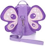 Hipiwe Baby Anti-Lost Backpack Butterfly Walking Safety Belt Harness Toddler Reins Strap with Leash (Purple)