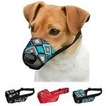 CollarDirect Dog Muzzle for Small Medium Large Dogs Soft Breathable Nylon Safety Pattern Mouth Cover Anti Biting Barking Print Pet Muzzles (Pattern 3, XS/S)