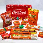 Merry Christmas Reese’s Festive Chocolate Collection Gift Box – Xmas Trees, Peanut Cups, Pieces and Disco Lights – By Stevie’s Gifts