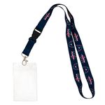 Desert Cactus Washington Capitals Lanyard NHL National Hockey League Car Keys ID Badge Holder Lanyard Keychain Buckle (Blue with Pouch), White, One Size