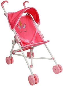 Unicorn Baby Doll Accessories - Pretend Play Kids Toys - Great for Travel (Doll Stroller)