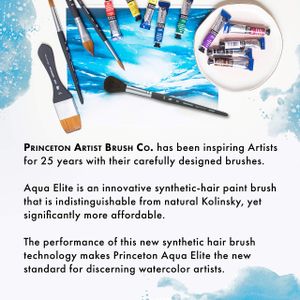 Princeton Aqua Elite Watercolour Brushes Set – Synthetic Kolinsky, 4-Piece Travel, Short Handle