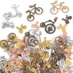 stino Metal Charms for Jewelry Making 100gram, Bulk Tibetan Silver & Gold Trinkets for Earring Necklace Jewelry Making and Findings, Small, Alloy Steel, No Gemstone