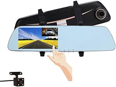 Car Dash Camera Touch Screen Rearview Mirror Dash DVR Cam Night Vision Front and Rear Dual Lens Video Recorder Reversing Backup Camera