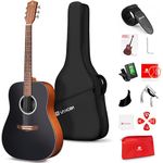 Vangoa Acoustic Guitar Kit For Beginner, 41 In Full Size Dreadnought Steel String Folk Guitars, 4/4 Acoustique Guitare Starter Bundle W/Gig Bag For Novice Adult Teen Kid Student, Right Hand Black