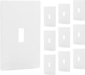 Power Gear Single Toggle Screwless Wall Plate Cover, 3” x 0.25”, Light Switch Cover, Light Switch Wall Plates, Outlet Covers, UL Listed, White, 10 Pack, 70652