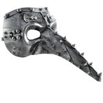 STEAMPUNK Mens Masquerade Mask | Plague Doctor Long Nose Mechanical Silver Mask | Fancy Dress PROM BALL | Great for Fancy Dress Ball/Masquerade Phantom of the Opera Masked Ball/Halloween