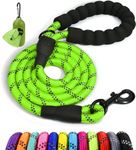 Taglory Rope Dog Lead with Soft Padded Handle, 1.5 m Reflective Dog Lead and Multi-Colour for Medium Large Dogs, 1.2 cm, Green