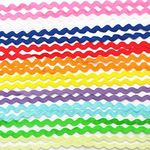 Dandan DIY 50yards Multi-Colors Colorful 5mm Wave Bending Fringe Trim Ribbon for Clothes Dress Sewing Flower Making Home Party Decoration Lace Ribbon Craft Supply