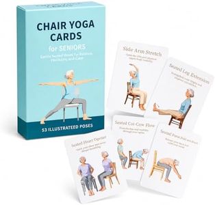 HuanRanYo Oversized Chair Yoga Cards for Seniors, 53 Seated Yoga & Stretch Poses, Large-Print Step-by-Step Exercise Deck with Storage Box, Low-Impact Mobility & Flexibility Workouts for Older Adults