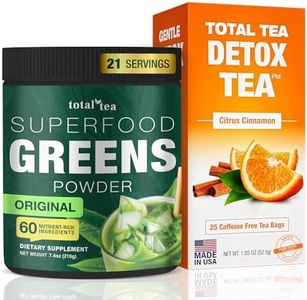 Total Tea Citrus-Cinnamon Detox tea and Green Powder for Digestive Health with Turmeric, Amla Powder & Vitamin C - 30 Servings