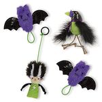 Petlinks (4 Set Bundle Halloween Cat Toys, 2X Crinkle Bat Launchers, 1x Catnip Crow, 1x Bride of Frank Dangler - Multi Color, 4 Set Bundle