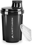 Protein Shaker 300 ml "Heaven" Leak-Proof, BPA Free with Click-In Strainer & Scale for Creamy Whey Shakes, Gym Fitness Cup for Isolate & Sports Concentrates, Protein Shaker, Original in Black