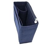 SHINLAD Backpack Organizer Insert, Soft Felt Handbag Organizer with Zipper, Lightweight Women Insert Bag Divider for LONGCHAMP (Navy, 9.25"(W) x 3.35"(D) x 6.69"(H))