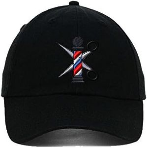 Speedy Pros Soft Baseball Cap Barber Pole Scissors Embroidery Hairdresser Barber Cotton Dad Hats for Men & Women, Black Design Only, One Size